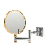 Karl Springer, Swing-arm Mirror, polished chrome, brass, mirror plate, unmarked