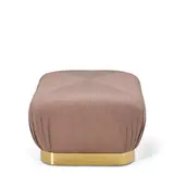 Karl Springer, 'Souffle' Ottoman, upholstery, lacquered brass, casters, unmarked