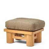 Karl Springer, 'Dowelwood' Ottoman, oak, upholstery, unmarked