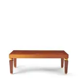 Karl Springer, 'Dorchester' Coffee Table, walnut veneer, gold leaf, unmarked