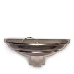 Karl Springer, 'Spun Shaped' Wall Sconce, chromed metal, frosted Lucite, two sockets, hardwired, unmarked