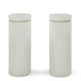 Karl Springer-Style, Pair of Tessellated Bone Pedestals