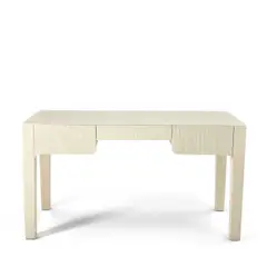 Karl Springer, 'Chinese Parson Style Desk', scored and lacquered leather, painted wood, leather label 'Karl Springer 1983'