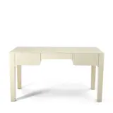Karl Springer, 'Chinese Parson Style Desk', scored and lacquered leather, painted wood, leather label 'Karl Springer 1983'