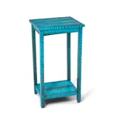 Side Table by Lobel Originals, wood, plywood, cobra snakeskin, maker's metal label 'Lobel Originals NYC', sold Mar 2026