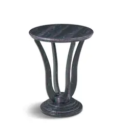 Side Table by Lobel Originals, wood, plywood, cobra snakeskin, maker's metal label 'Lobel Originals NYC', sold Mar 2026