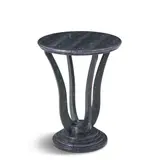 Side Table by Lobel Originals, wood, plywood, cobra snakeskin, maker's metal label 'Lobel Originals NYC', sold Mar 2026