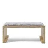 Ron Seff, Bench, trompe l'oeil lacquered wood in imitation of tessellated bone, faux chinchilla upholstery, unmarked