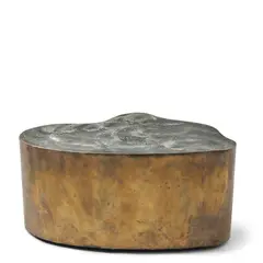 Silas Seandel, Biomorphic Coffee Table, bronze, pewter, casters, top signed 'Silas Seandel'