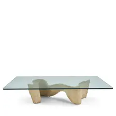 Silas Seandel, Sculptural Coffee Table, cast resin, glass, artist's signature 'Silas Seandel' and copyright mark on base