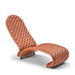 Verner Panton, FOR FRITZ HANSEN, tufted leather, steel, chromed steel, wood feet