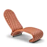 Verner Panton, FOR FRITZ HANSEN, tufted leather, steel, chromed steel, wood feet