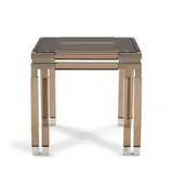 Hudson-Rissman For Paul Laszlo, Custom Order Side Table, smoke lucite, polished chrome, unmarked