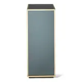 Saporiti, Pedestal, black Lucite, brass, wood, unmarked