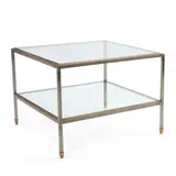 P.E. Guerin Inc., Side Table, steel, burnished brass, unmarked
