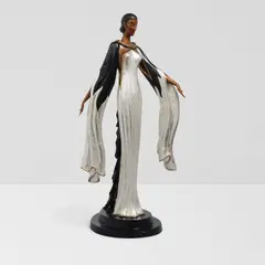 Erté, 'Fireleaves', cold-painted bronze
