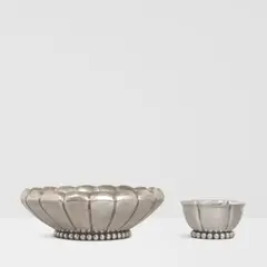 Jean Desprès, Hammered Centerpiece and Bowl