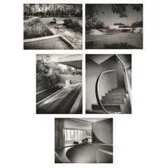 Julius Shulman, Exterior and Interior Photographs of the Josef von Sternberg House Designed by Richard Neutra (Five Works), gelatin silver prints, each stamped 'PHOTOGRAPH BY JULIUS SHULMAN' verso