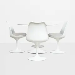 Eero Saarinen, 'Tulip' Table and Four Chairs