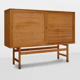 Cabinet by Hans J. Wegner, for RY Mobler, oak, rattan, offered Jul 2026