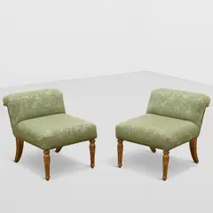 Pair of Elbow Chairs by William Haines, upholstery, giltwood, sold Jul 2026
