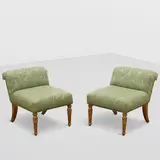 William Haines, Pair of Elbow Chairs, upholstery, giltwood