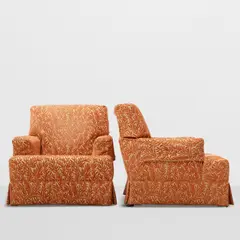 Pair of Lounge Chairs by William Haines, upholstery, stained mahogany, sold Jul 2026