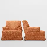 William Haines, Pair of Lounge Chairs, upholstery, stained mahogany