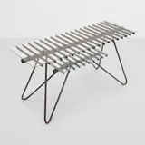 William Haines, Two-Tiered Patio Table, enameled metal, glass