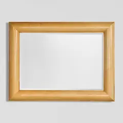 Karl Springer, Monumental 'Half Round Molding Mirror with Step Down Detail', lacquered goatskin, mirror plate