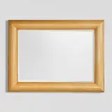 Karl Springer, Monumental 'Half Round Molding Mirror with Step Down Detail', lacquered goatskin, mirror plate