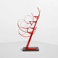 Jerome Kirk, Variable Composition in Four Movements, aluminum and powder-coated steel, on granite base, etched 'KIRK '82'