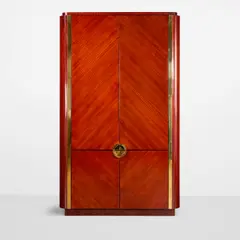Karl Springer, Special Order 'Oval Cabinet', , mahogany, polished brass
