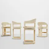 Karl Springer, Set of Four Special Order Swiveling 'Onassis' Barstools, , suede, polished brass