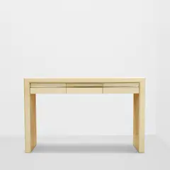 Karl Springer, Console Table, , wood, lacquered goatskin, polished brass