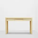 Karl Springer, Console Table, , wood, lacquered goatskin, polished brass