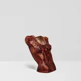 Jan Hopkins, Fall Leaves (Bust), laurel leaves, silver dollar pods, waxed linen and paper