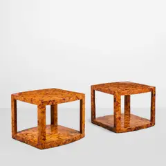 Karl Springer, Pair of Unique Side Tables