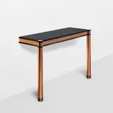 Wall-Mounted 'Round-Leg Console' by Karl Springer, , copper, steel with gunmetal finish, smoked glass, stamped 'Karl Springer', offered Jul 2026