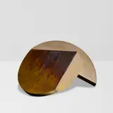 Fletcher Benton, Folded Circle Line - Red, bronze with turning polished granite base, incised 'Fletcher Benton © 1977' along edge