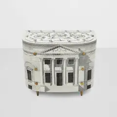 'Palladian' Chest of Drawers by Piero Fornasetti, lithographic printed mahogany and brass, applied manufacturer's label to drawer 'Fornasetti Milano', inscribed 'ALTO  Mo, sold Jul 2026