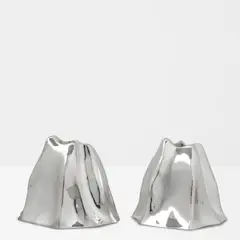 Georg Jensen, Pair of Volcano Candlesticks, designed by Ole Kortzau, sterling silver, impressed "DESSIN OK I10 DENMARK GEORG JENSEN STERLING 925