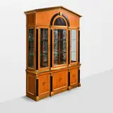 Mastercraft, Large Display Cabinet, mahogany, black granite, bronze, glass, engraved brass label 'MASTERCRAFT'