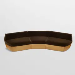 Pierre Yovanovitch, Custom Sofa, sanded and oiled walnut, mohair upholstery