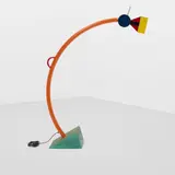 Ettore Sottsass, 'Treetops' Floor Lamp, enameled steel, enameled aluminum, chrome-plated brass, with unattached manufacturer's label 'Memphis Milano E