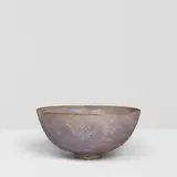 Gertrud and Otto Natzler, Footed Bowl, earthenware with lavender hare's fur glaze, signed 'NATZLER' on underside with applied paper label numbered 'J955'