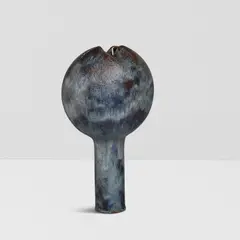 Otto Natzler, Folded Spherical Sculpture, crystalline-glazed earthenware, signed and dated 'OTTO NATZLER 1984' with applied paper label 'X354' and artist's chop mark