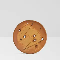 Peter Voulkos, Charger, partially glazed stoneware with porcelain push-throughs, painted 'VOULKOS 73' on underside