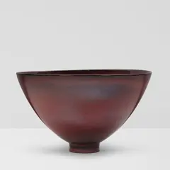 Footed Bowl by James Lovera, glazed porcelain, incised 'lovera' on underside, sold Jul 2026