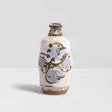 Peter Voulkos, Decorated Bottle Form, glazed stoneware, inscribed 'Voulkos ABF' on underside